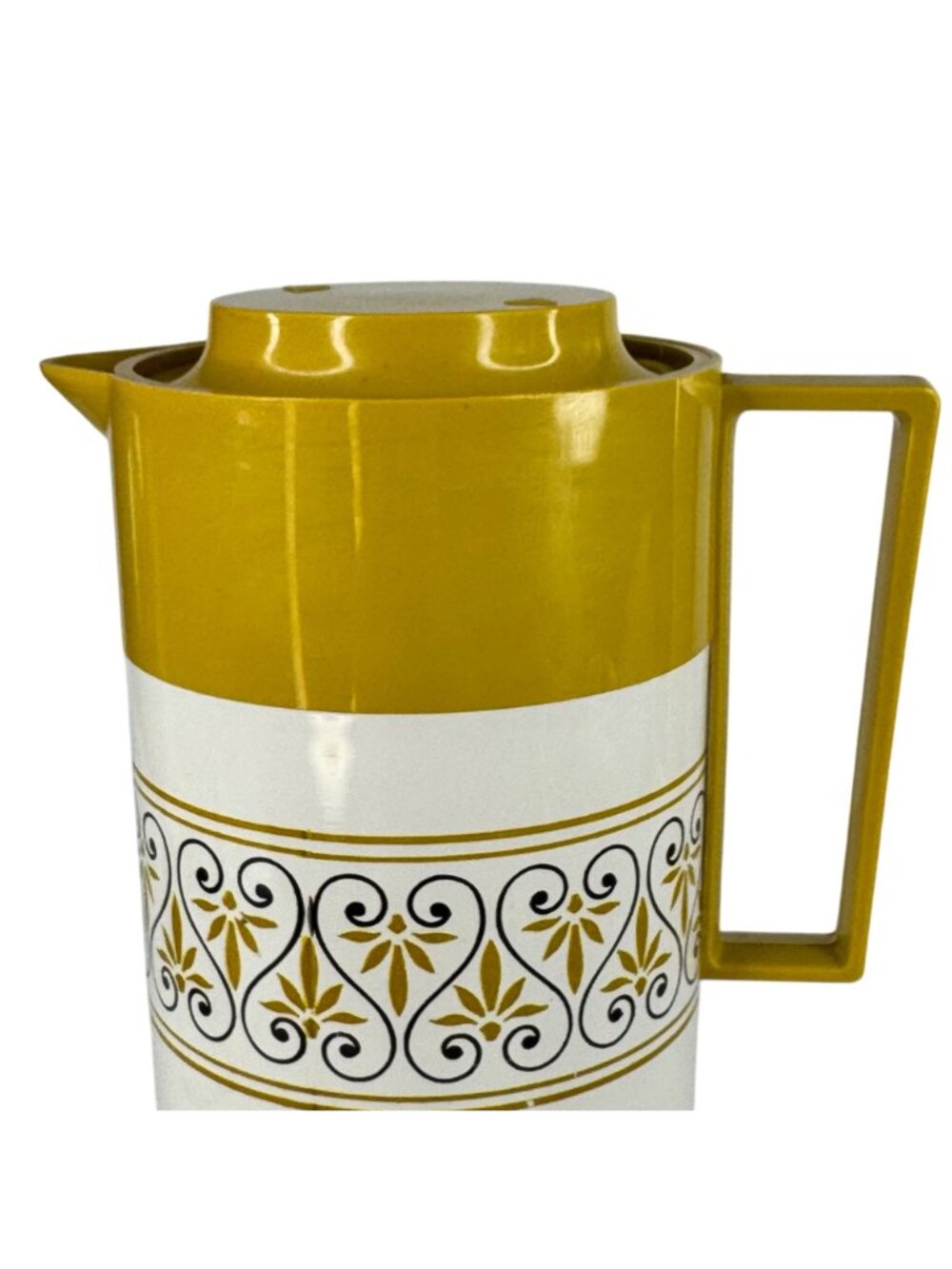 Aladdin Beverage Butler Vacuum Insulated Pitcher Thermos 1-Qt Yellow MCM 70s - Picture 2 of 16